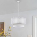 Φωτιστικό οροφής Barnhart Megapap υφασμάτινο μονόφωτο χρώμα λευκό 30x30x70εκ.