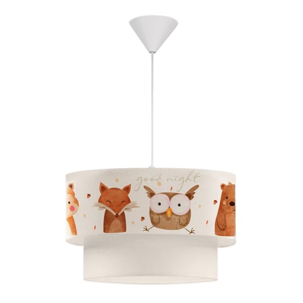 Φωτιστικό οροφής Peppa Megapap υφασμάτινο με χαριτωμένα ζωάκια 30x20x70εκ.