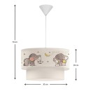 Φωτιστικό οροφής Peppa Megapap υφασμάτινο με χαρούμενα ελεφαντάκια 30x20x70εκ.