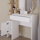 Τουαλέτα με καθρέπτη Mup Megapap από μελαμίνη χρώμα λευκό - φυσικό οξιάς 105x35x151εκ.