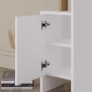 Τουαλέτα με καθρέπτη Mup Megapap από μελαμίνη χρώμα λευκό - φυσικό οξιάς 105x35x151εκ.