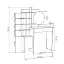 Τουαλέτα με καθρέπτη Mup Megapap από μελαμίνη χρώμα λευκό - φυσικό οξιάς 105x35x151εκ.