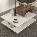 Τραπεζάκι σαλονιού Venus Megapap από μελαμίνη χρώμα λευκό - καρυδί 85x60x43,6εκ.