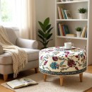 Σκαμπώ Rimini Megapap βελούδινο πολύχρωμο 65x65x40εκ.