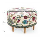 Σκαμπώ Rimini Megapap βελούδινο πολύχρωμο 65x65x40εκ.