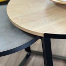 Τραπέζι σαλονιού Davis Megapap 2τμχ. μεταλλικά - μελαμίνης sonoma/ανθρακί 70x69x46εκ.