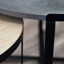 Τραπέζι σαλονιού Davis Megapap 2τμχ. μεταλλικά - μελαμίνης ανθρακί/sonoma 70x69x46εκ.