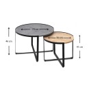 Τραπέζι σαλονιού Davis Megapap 2τμχ. μεταλλικά - μελαμίνης ανθρακί/sonoma 70x69x46εκ.