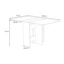 Τραπέζι μελαμίνης Pepe Megapap επεκτεινόμενο χρώμα λευκό - φυσικό οξιάς 28(56+56)x77x75εκ.