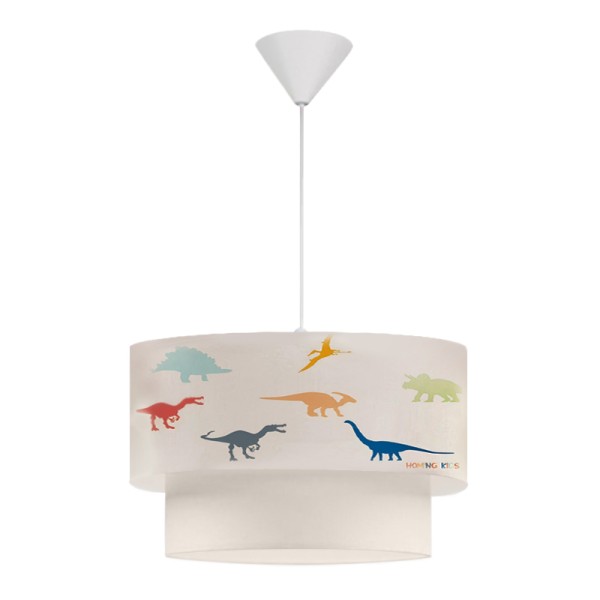 Φωτιστικό οροφής Goofy Megapap υφασμάτινο μονόφωτο με χαριτωμένα δεινοσαυράκια 30x20x70εκ.