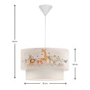 Φωτιστικό οροφής Goofy Megapap υφασμάτινο μονόφωτο με χαριτωμένα ζωάκια 30x20x70εκ.