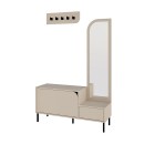 Έπιπλο εισόδου Mila Megapap με κρεμάστρα χρώμα sandstone120x37x171,6εκ.