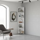 Βιβλιοθήκη γωνιακή Ravella Megapap χρώμα λευκό 25x25x160εκ.