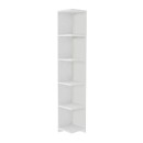 Βιβλιοθήκη γωνιακή Ravella Megapap χρώμα λευκό 25x25x160εκ.