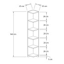 Βιβλιοθήκη γωνιακή Ravella Megapap χρώμα λευκό 25x25x160εκ.