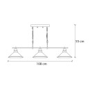 Φωτιστικό οροφής Kyran Megapap E27 μεταλλικό τρίφωτο χρώμα μαύρο 108x24x55εκ.