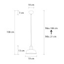 Φωτιστικό οροφής Vinci Megapap E27 μεταλλικό μονόφωτο χρώμα χάλκινο vintage Ø19x108εκ.