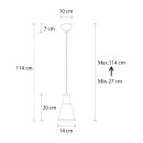 Φωτιστικό οροφής Vinci I Megapap E27 μεταλλικό μονόφωτο χρώμα χάλκινο vintage Ø14x114εκ.