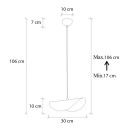 Φωτιστικό οροφής Vinci II Megapap E27 μεταλλικό μονόφωτο χρώμα χάλκινο vintage 30x20x106εκ.