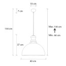Φωτιστικό οροφής Vinci III Megapap E27 μεταλλικό μονόφωτο χρώμα χάλκινο vintage Ø40x134εκ.