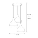 Φωτιστικό οροφής Oslo Megapap E27 μεταλλικό τρίφωτο χρώμα χάλκινο 47x30x122εκ.