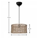 Φωτιστικό οροφής Montela Megapap E27 από σχοινί μονόφωτο χρώμα φυσικό Ø30x70εκ.