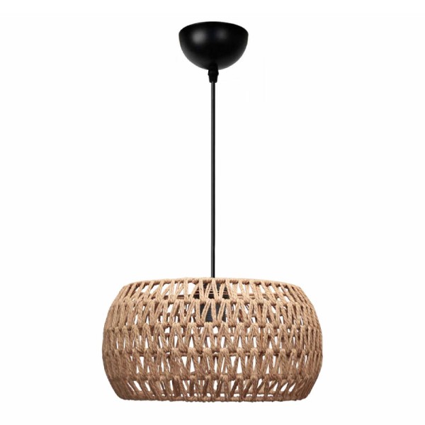 Φωτιστικό οροφής Miranda Megapap E27 από σχοινί μονόφωτο χρώμα φυσικό Ø30x70εκ.