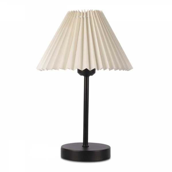 Φωτιστικό επιτραπέζιο Floi Megapap E27 μεταλλικό - ύφασμα Pvc χρώμα  κρεμ Ø22x36εκ.