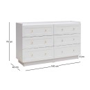 Συρταριέρα Henry Megapap χρώμα λευκό 140x40x75εκ.