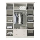 Ντουλάπα ρούχων Emily Megapap τετράφυλλη με καθρέπτη και συρτάρια χρώμα λευκό 140x50x210εκ.