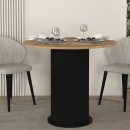 Τραπέζι Bohema Megapap χρώμα μαύρο - sepet oak Ø90x77,7εκ.