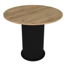 Τραπέζι Bohema Megapap χρώμα μαύρο - sepet oak Ø90x77,7εκ.