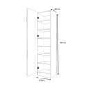 Ντουλάπα ρούχων - παπουτσοθήκη Petro Megapap μονόφυλλη χρώμα φυσικό οξιάς 45x38x180εκ.