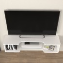 Έπιπλο τηλεόρασης επιτοίχιο Perry Megapap χρώμα λευκό 120x29,6x25,6εκ.