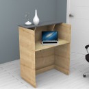 Γραφείο υποδοχής - reception Gemini Megapap χρώμα φυσικό οξιάς - ανθρακί 90x50x110εκ.