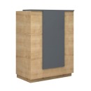 Γραφείο υποδοχής - reception Gemini Megapap χρώμα φυσικό οξιάς - ανθρακί 90x50x110εκ.