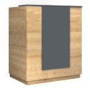 Γραφείο υποδοχής - reception Gemini Megapap χρώμα φυσικό οξιάς - ανθρακί 100x70x110εκ.