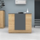 Γραφείο υποδοχής - reception Gemini Megapap χρώμα φυσικό οξιάς - ανθρακί 150x70x110εκ.