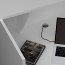 Γραφείο υποδοχής - reception Gemini Megapap χρώμα λευκό 150x70x110εκ.