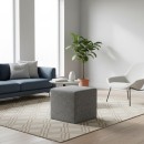 Σκαμπώ Kare Megapap υφασμάτινο χρώμα γκρι 40x40x40εκ.