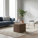 Σκαμπώ Kare Megapap υφασμάτινο χρώμα καφέ 40x40x40εκ.