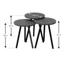 Βοηθητικά τραπεζάκια Roma Megapap χρώμα γκρι ρετρό