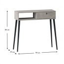 Κονσόλα Napoli Megapap χρώμα γκρι ρετρό 90x29x88εκ.