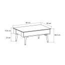 Τραπεζάκι σαλονιού Bolea Megapap χρώμα modern black - φυσικό οξιάς 90x60x38,6εκ.