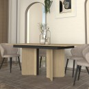 Τραπέζι Lava Megapap χρώμα rota oak - ανθρακί 180x90x76,8εκ.