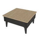 Τραπεζάκι σαλονιού Pedro Megapap χρώμα ανθρακί - rota oak 73,2x73,2x38,6εκ.