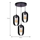 Φωτιστικό οροφής Mordo Megapap E27 μεταλλικό τρίφωτο χρώμα μαύρο Ø30x70εκ.