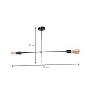 Φωτιστικό οροφής Nimo Megapap E27 μεταλλικό δίφωτο χρώμα μαύρο 92x12x57εκ.