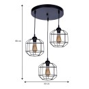 Φωτιστικό οροφής Rago Megapap E27 μεταλλικό τρίφωτο χρώμα μαύρο 50x40x80εκ.