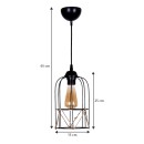 Φωτιστικό οροφής Argon Megapap E27 μεταλλικό - σχοινί μονόφωτο χρώμα μαύρο Ø15x65εκ.